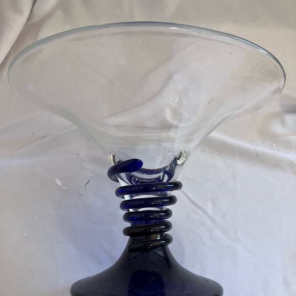 Elegant Glass Compote with Navy Base - Picture 5 of 9